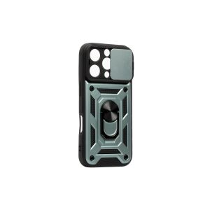 PJ ARMOR IPHONE 16 PRO 6.3 TPU+POLICARBONAT REZISTENT LA ȘOC, GEAMĂ CULISANTE, CAZĂ MAGNETICĂ VERDE