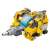 QMAN® Cube of Beasts Mechanischer Kaiser Dinosaurier Bausteine Set, gelb und grau, als Roboter zusammengebaut