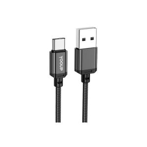 YOOUP L07A CABLU USB TIP-C 3A 2 METRI NEGRU 147174526 - Cabluri de date