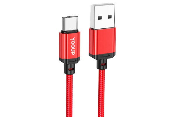 YOOUP L07 CABLU USB TYPE-C 3A 1 METR ROSU