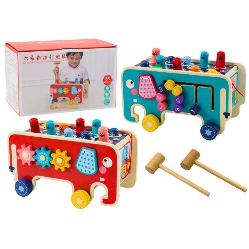 Elefántos Ügyességi Fa Játék Gyerekeknek - Üsd le a mókust