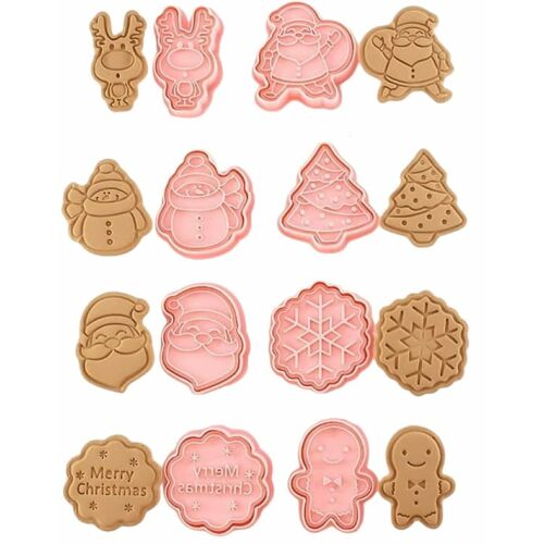 Karácsonyi sütikiszúrók bélyegzővel, 8 darab