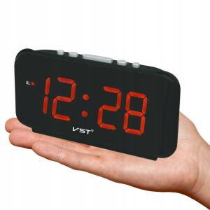 BUDZIK ZEGAR ELEKTRONICZNY SIECIOWY LED 24H ALARM 147177004 - Ébresztőóra