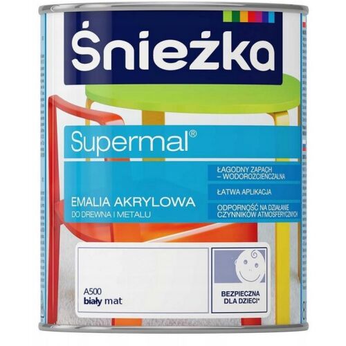 Supermal akril zománc fa és fém felületekre A500 matt fehér 0,8l 147177223