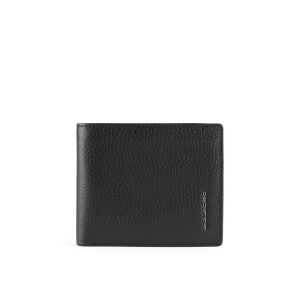 Piquadro, Piquadro, Leather Wallet, With Zipped Coin Pocket, Black, For Men