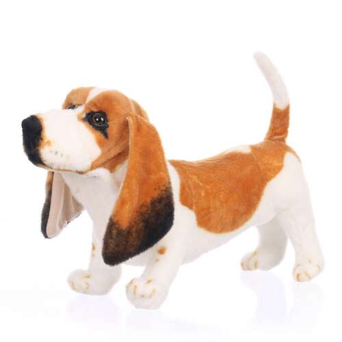 Skip plüss basset hound játék, barna és fehér, álló, 40cm magas