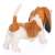 Skip plüss basset hound játék, barna és fehér, álló, hátulnézet, 40cm magas