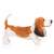 Skip plüss basset hound játék, barna és fehér, álló, oldalnézet, 40cm magas