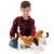 Skip plüss basset hound játék, barna és fehér, álló, 40cm magas, egy gyerek tartja