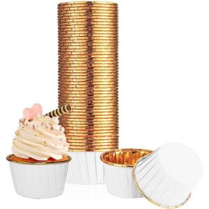 Cupcake formák muffinokhoz, kapszlikhoz, FEHÉR ARANY 50x40 mm / 50 db 147179383 - Muffin papír