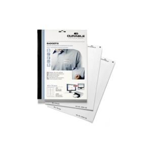 Névkitűző, textil, öntapadó, 40x75 mm, DURABLE "Badgefix", fehér (833402)