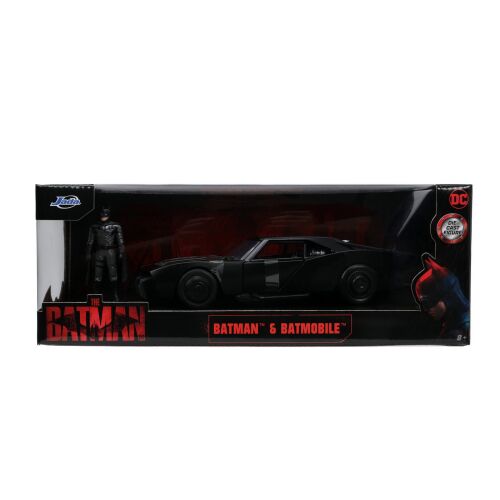 Jada Toys Batman Fröccsöntött Batmobile 1:24 méretarányú modell autó Batman figurával a csomagolásban - Rajztábla gyerekeknek