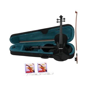 Klassische Kindergeige aus Holz, 1/8, zwei Saitensätze und 1/8 Bogen, DEPOX®, 43 cm, glänzend schwarz lackiert 147180374 - Musikinstrumente