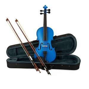 Klassisches Violinset mit zusätzlichem 1/8-Bogen, DEPOX®, Größe 4/4, Holz, blau, Stoffkoffer 147180376 - Musikinstrumente