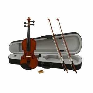 Класическа дървена цигулка 3/4 и лък 1/8, включен е куфар 147180536 - Изкуства и хобита