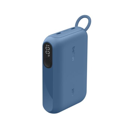 Belkin BPB027HQBL Powerbank Integrált USB Type-C Kábellel / 10000mAh 20W - Kék