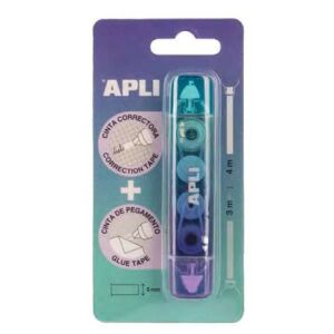 Hibajavító- és ragasztóroller, 2in1, 5 mm x 4-3 m, APLI , vegyes színek 147183922 - APLI