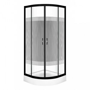 Xenia Duo Black 90x90 cm Íves zuhanykabin zuhanytálcával 147184060 - Kerra