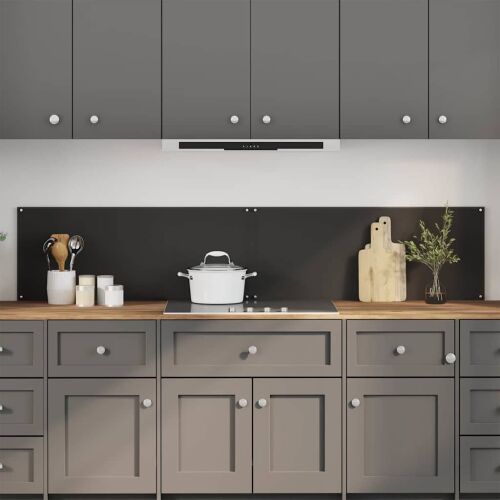 vidaXL Konyhai splashback 2 pcs Fekete 100 x 40 cm edzett üveg 147197330