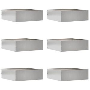 vidaXL Fűszegélyezés 6 pcs Ezüst 40 x 40 x 13 cm Rozsdamentes acél 147198593 - Kert