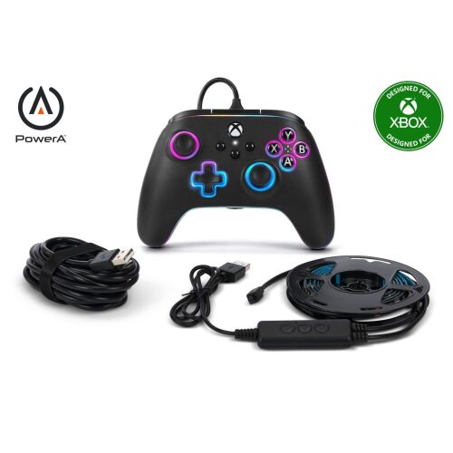 PowerA Advantage Lumectra, Xbox Series X|S, Xbox One, PC, RGB Lighting, Fekete, Vezetékes kontroller + RGB LED Strip 147207623