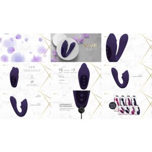 VIVE - Yuki - Újratölthető kettős motoros - G-pont vibrátor masszírozó gyöngyökkel - Lila