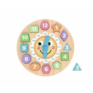 Drevené edukatívne hodiny s puzzle 147217071 - Hračky pre rozvoj škôlkarov