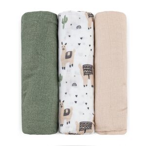 PETITE&MARS Bambusz muszlin 3db-os pelenka szett Moussy Llama Vibes 68 x 68 cm 147227296 - Textil pelenka