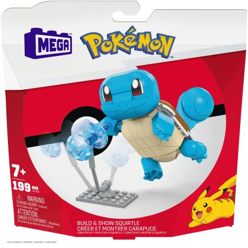 Mega Construx Pokémon Squirtle építőkészlet 7 éves kortól, építsd meg és mutasd be Squirtle figurát - Kreatív és építő játék