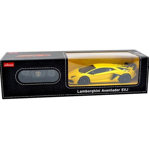 Rastar Lamborghini Aventador SVJ sárga távirányítós autó 1:24 méretarány dobozban - Távirányítós jármű