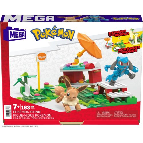MEGA Pokémon Piknik építőkészlet Eevee és Riolu figurákkal, 163 darab - Kreatív és építő játék