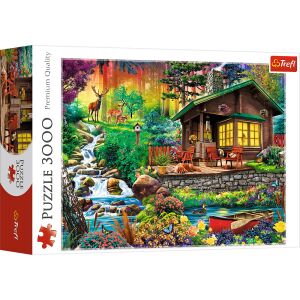 Trefl Puzzle 3000 Forest Cabin 147228018 - Puzzle & Kirakó