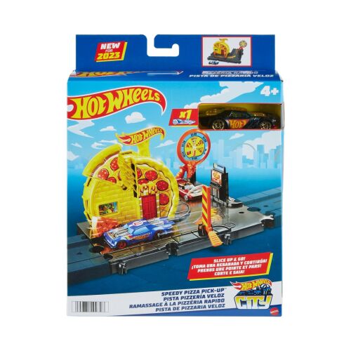 Hot Wheels City Városfedező Gyors Pizza Elvitelre játékkészlet kisautóval - Játék autó
