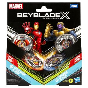 Beyblade X Marvel szett Duo Iron Man 4-80B és Thanos 4-60P