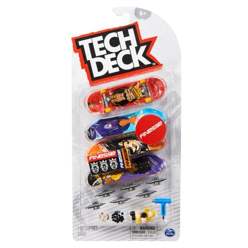 Tech Deck Finesse Fingerboard 4 darabos készlet, miniatűr gördeszkák ujjtrükkökhöz - Kreatív játék és fejlesztő játék