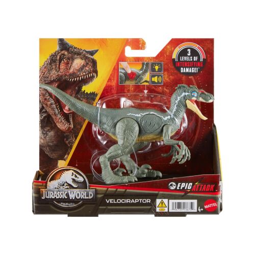Jurassic World Epic Attack Velociraptor dinoszaurusz figura növekvő sérülési szintekkel - Mesehős figura