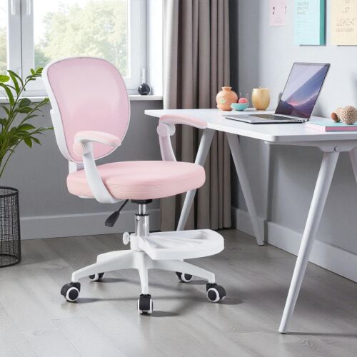 Ergonomikus irodai szék, állítható magasság 78-90 cm, lábtartó, rózsaszín hálós 147228423