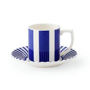 Prémium kerámia kávéskészlet, Spode England, 4 személyes, 80 ml, kék