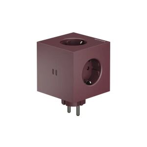 Kocka alakú hosszabbító kábel, AVOLT x Bauhaus-Archiv, Square 2, 3 aljzat, 2xUSB-C, bordó