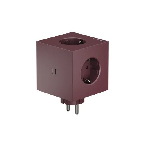 Кубичен удължителен кабел, AVOLT x Bauhaus-Archiv, Square 2, 3 изхода, 2xUSB-C, бордо 147228872