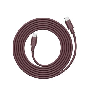 Adat- és gyorstöltő kábel, USB-C/USB-C, AVOLT x Bauhaus-Archiv, 2 méter, bordó