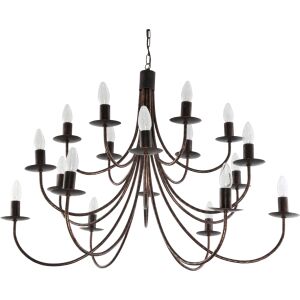 Hagyományos mennyezeti lámpa, gyertyatartó, fekete, óarany, LUMEN OLD 710/18