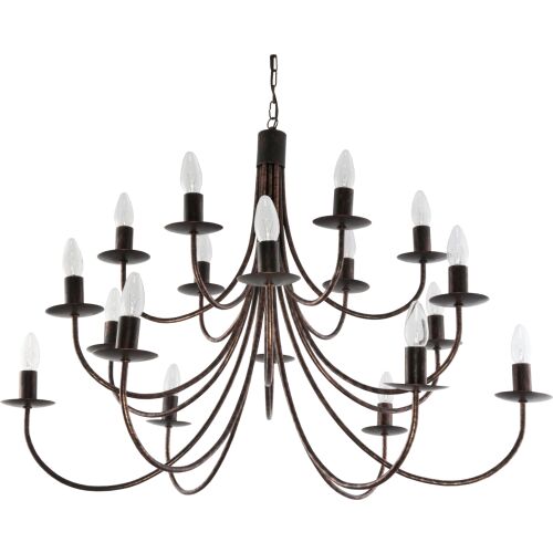 Hagyományos mennyezeti lámpa, gyertyatartó, fekete, óarany, LUMEN OLD 710/18 147230296