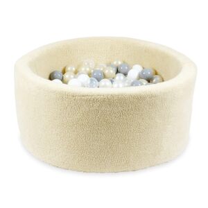 Száraz medence 90x40 Teddy bézs 300 labdával: átlátszó, fehér, gyöngyház, szürke, világos arany