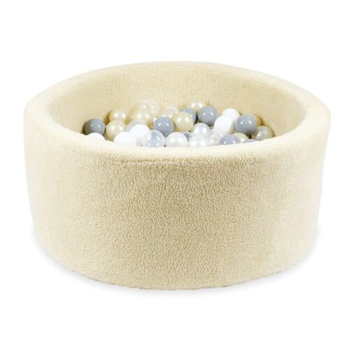 Száraz medence 90x40 Teddy bézs 300 labdával: átlátszó, fehér, gyöngyház, szürke, világos arany 147231142
