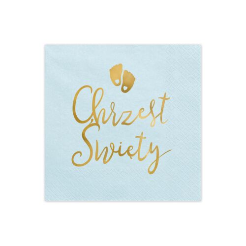 Szent Keresztelő szalvéták, 33x33 cm, világoskék (1 csomag / 12 db)