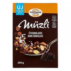 Müzli CERBONA étcsokoládés dobozos 200 g 147234098 - Gabonapehely