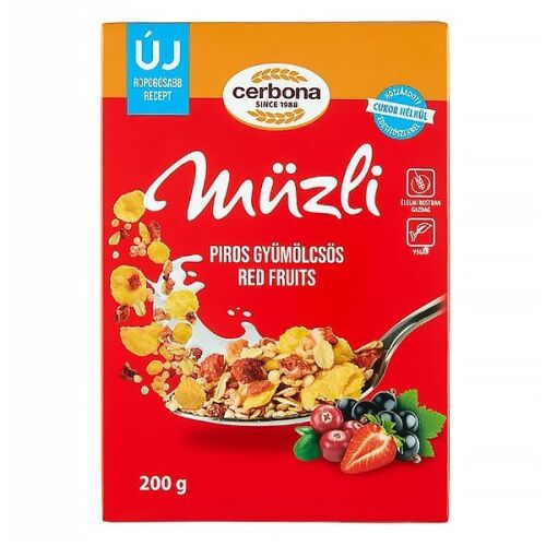 Müzli CERBONA piros gyümölcsös dobozos 200 g 147234363