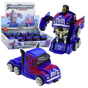 Teherautó Auto Robot 2 az 1-ben meghajtó piros minták kék 147235319 - Lean Toys