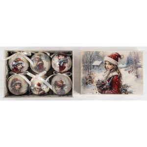 Karácsonyfadísz gömb lány 6db-os 147237275 - Karácsonyfadísz